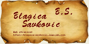 Blagica Savković vizit kartica